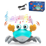 Baby Sensing Crawling Crab toy with music and colorful lights, encouraging sensory exploration and crawling.