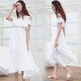 High Waist Chiffon Dress