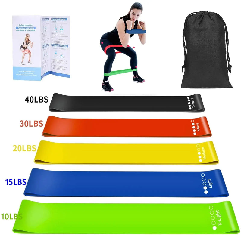 16PCS Resistance Band Set with user demonstrating exercises and various resistance levels for home fitness training.