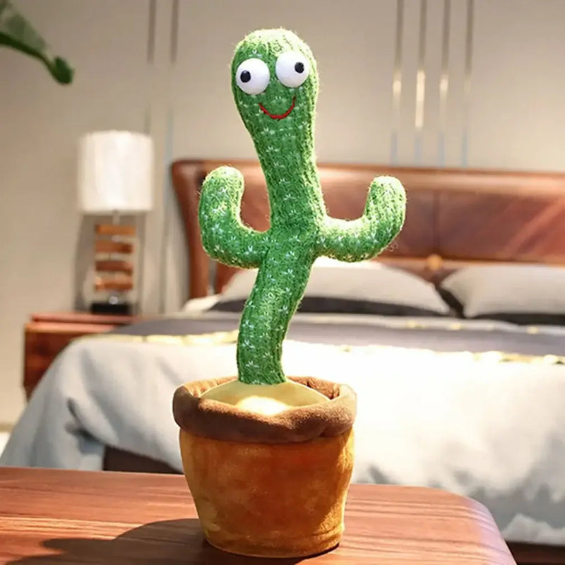 Adorable funny dancing cactus toy with a smiling face, perfect for adding joy and whimsy to any room.