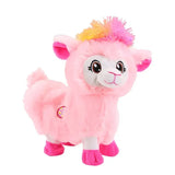 Plush pink Musical Llama toy with a colorful mane, designed for baby music and playful antics.