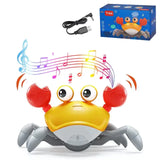 Colorful Baby Sensing Crawling Crab toy with music, promoting sensory exploration for infants.